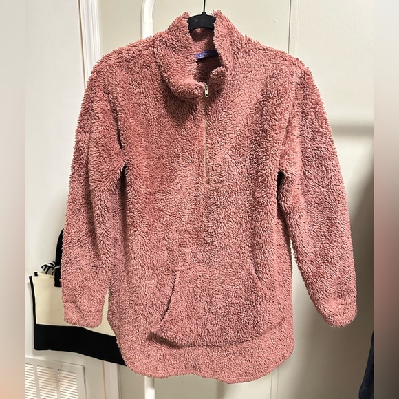madeline sparklestein Tops - Madeline Sparklestein Mauve Fuzzy quarter zip pullover best for medium